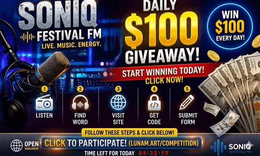 SONIQ Festival FM – $100 Daily Giveaway