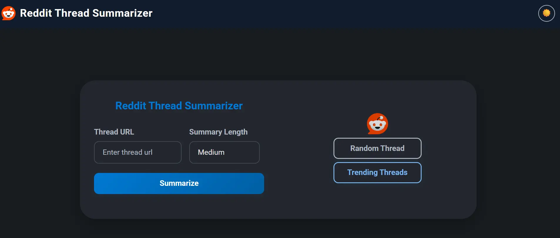 Screenshot 5 of Reddit Thread Summarizer