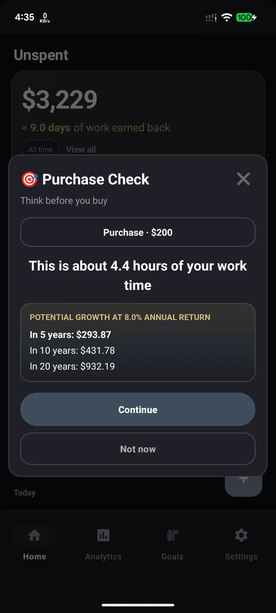 Screenshot 5 of Unspent: No Buy & Savings Tracker
