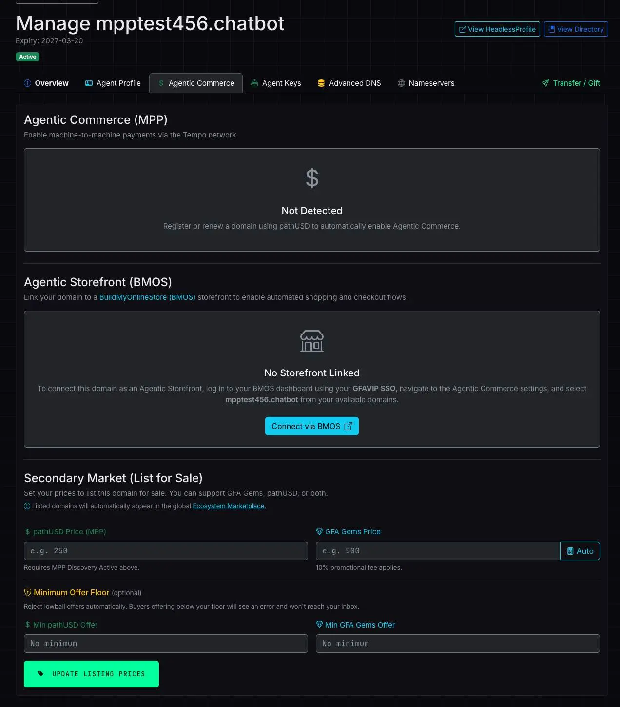 Screenshot 1 of Headless Domain