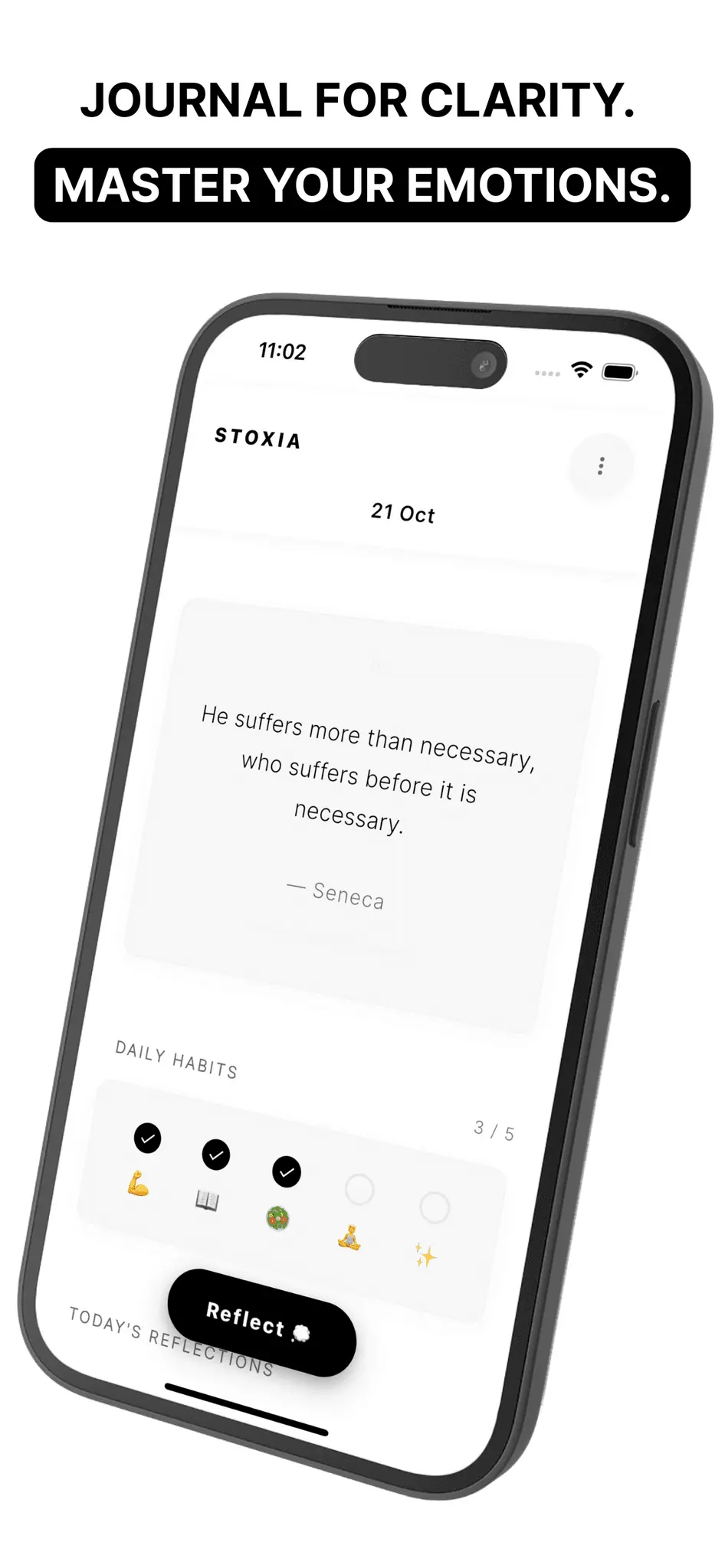 Screenshot 1 of Stoxia — Stoic AI Journal