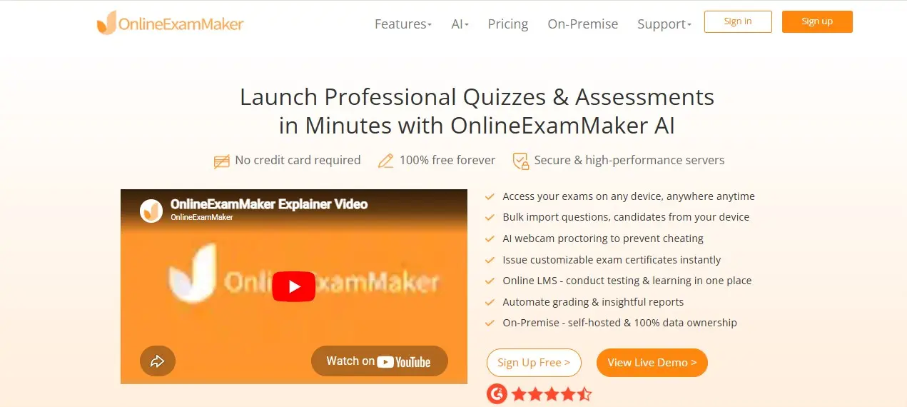 Screenshot 1 of Online Exam Maker