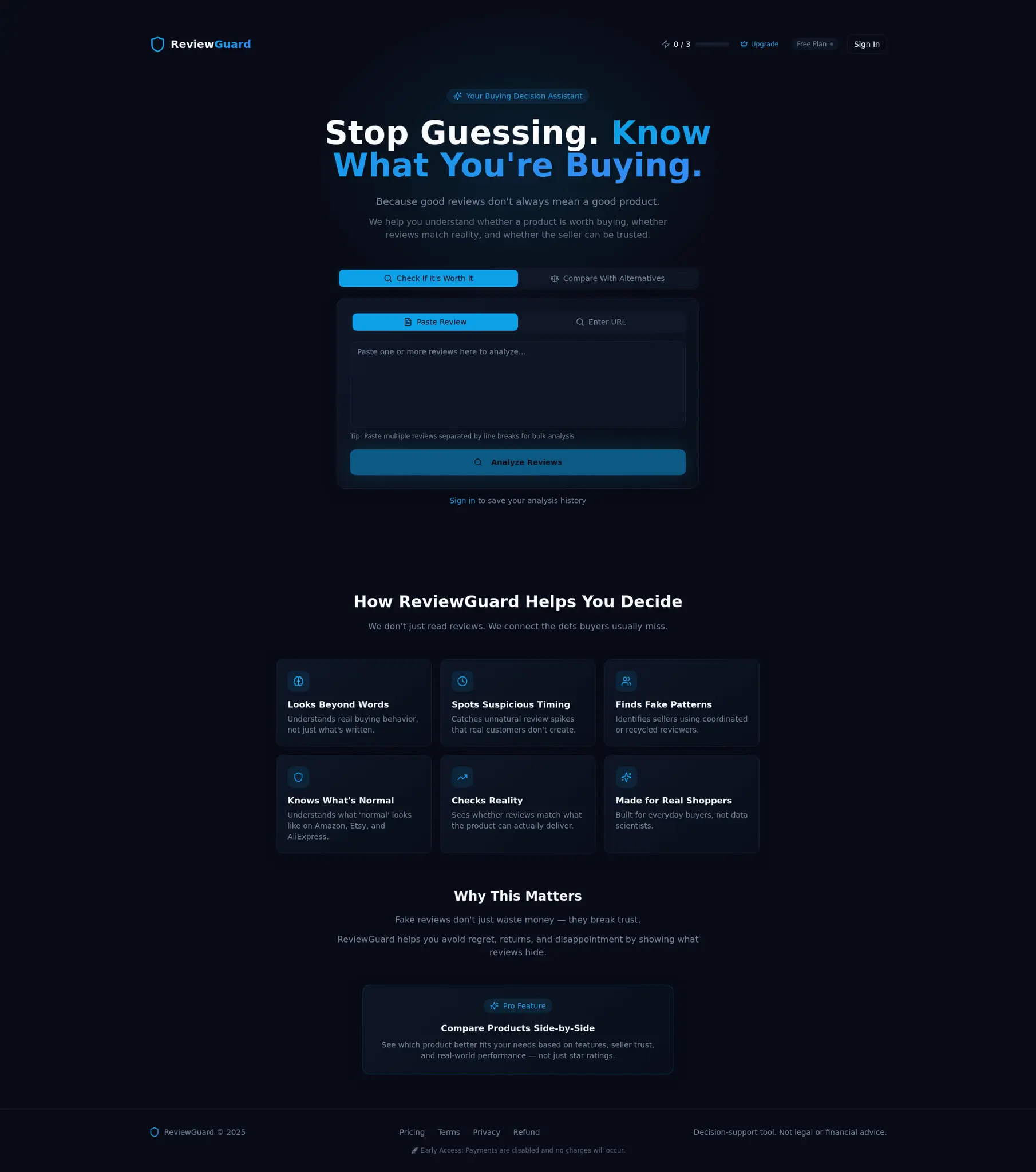 Screenshot 1 of reviewguard