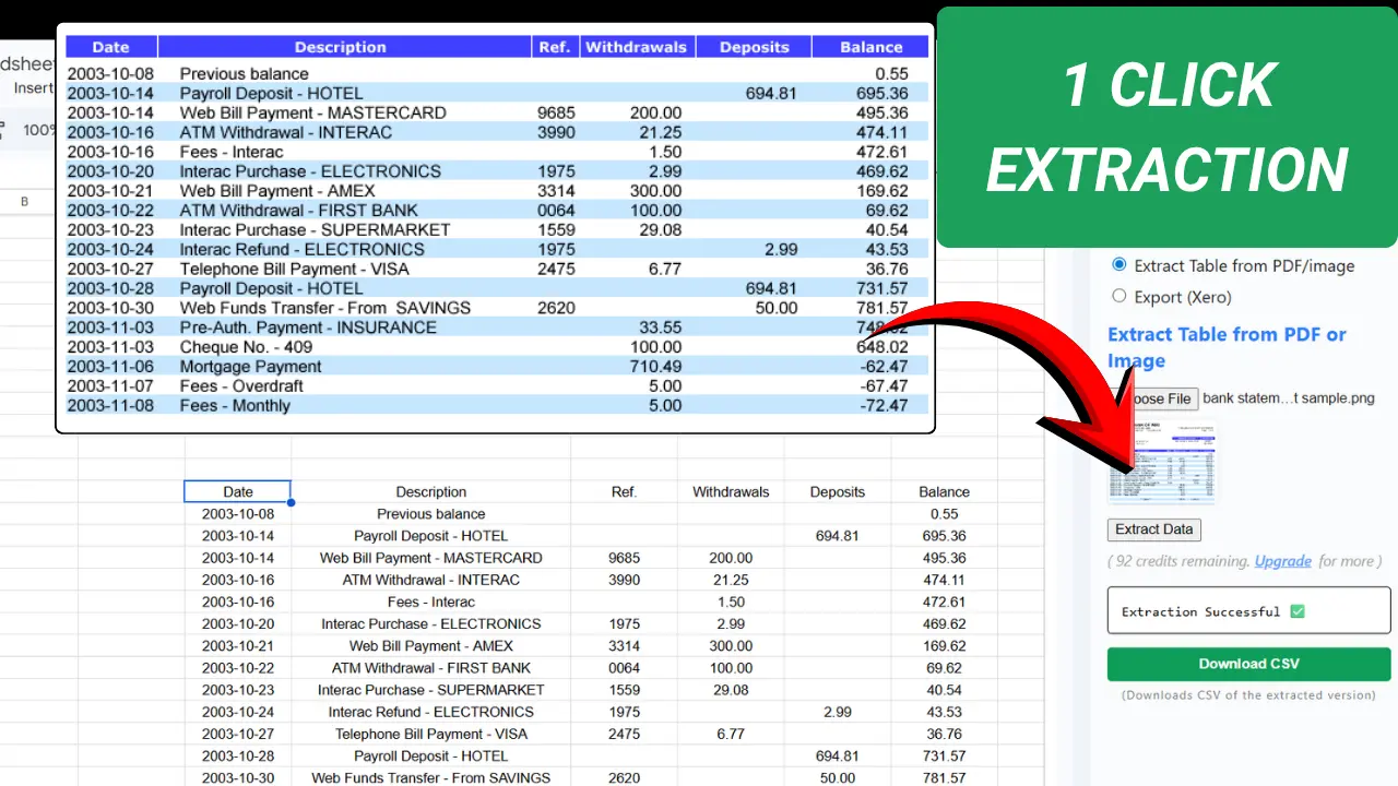 Screenshot 3 of Convert PDF to Google Sheets and CSV