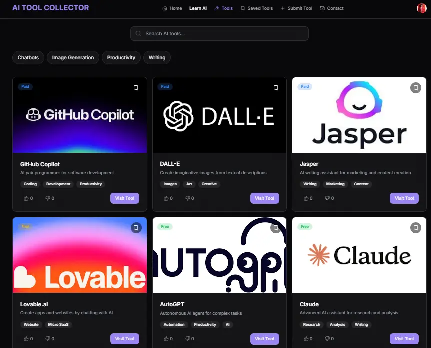 Screenshot 2 of AI tool collector