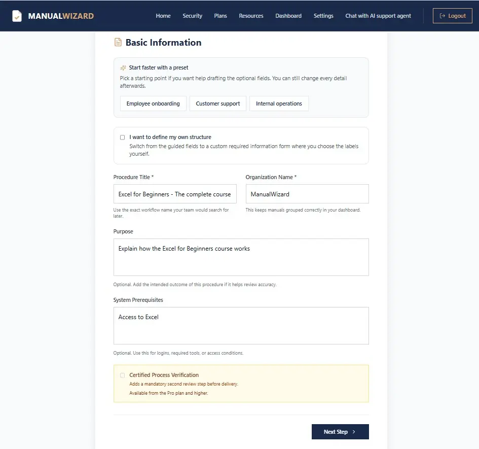 Screenshot 4 of ManualWizard