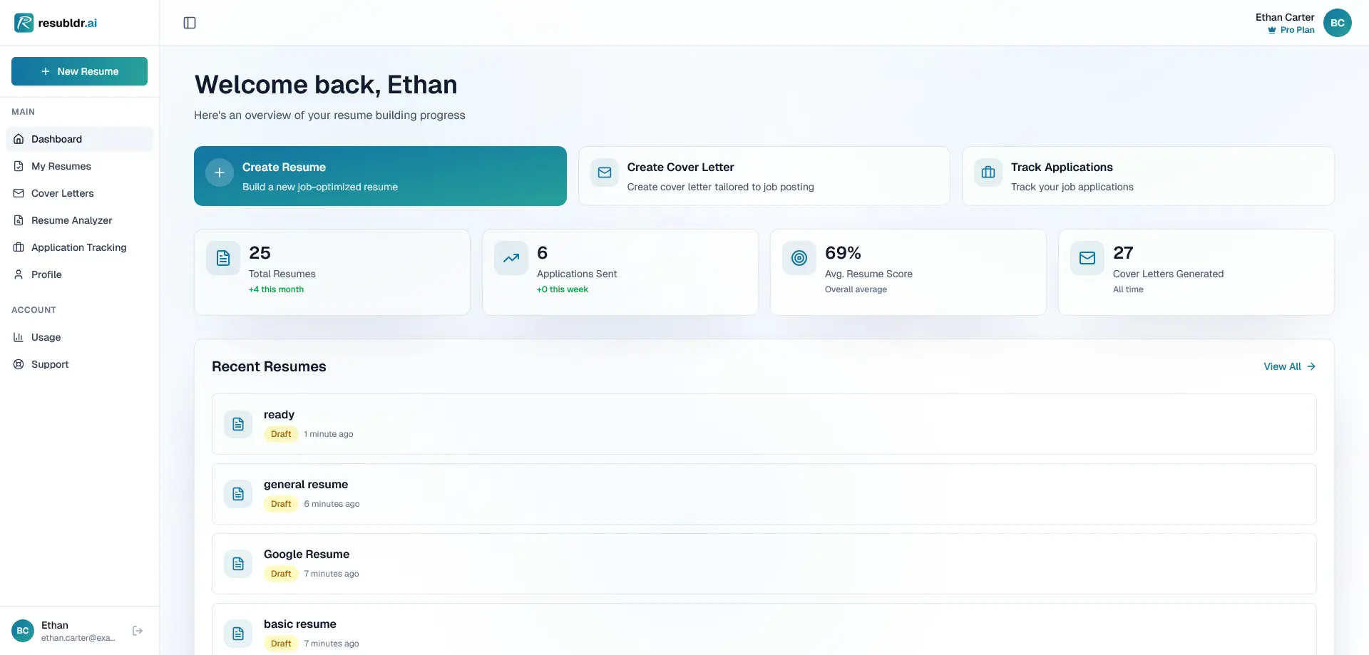 Screenshot 2 of resubldr.ai