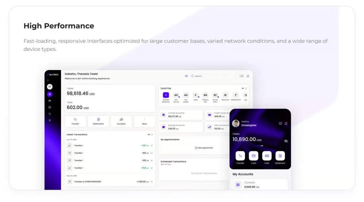 Screenshot 1 of Eurisko Digital Banking Platform