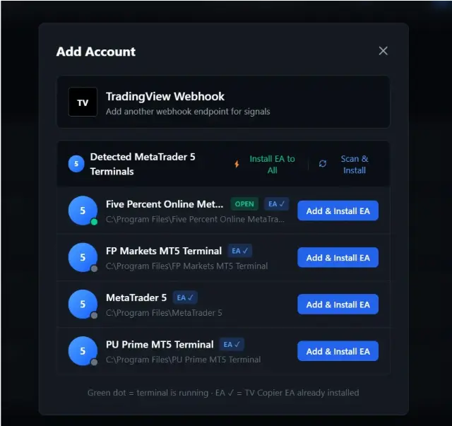 Screenshot 1 of TradingView Copier Pro