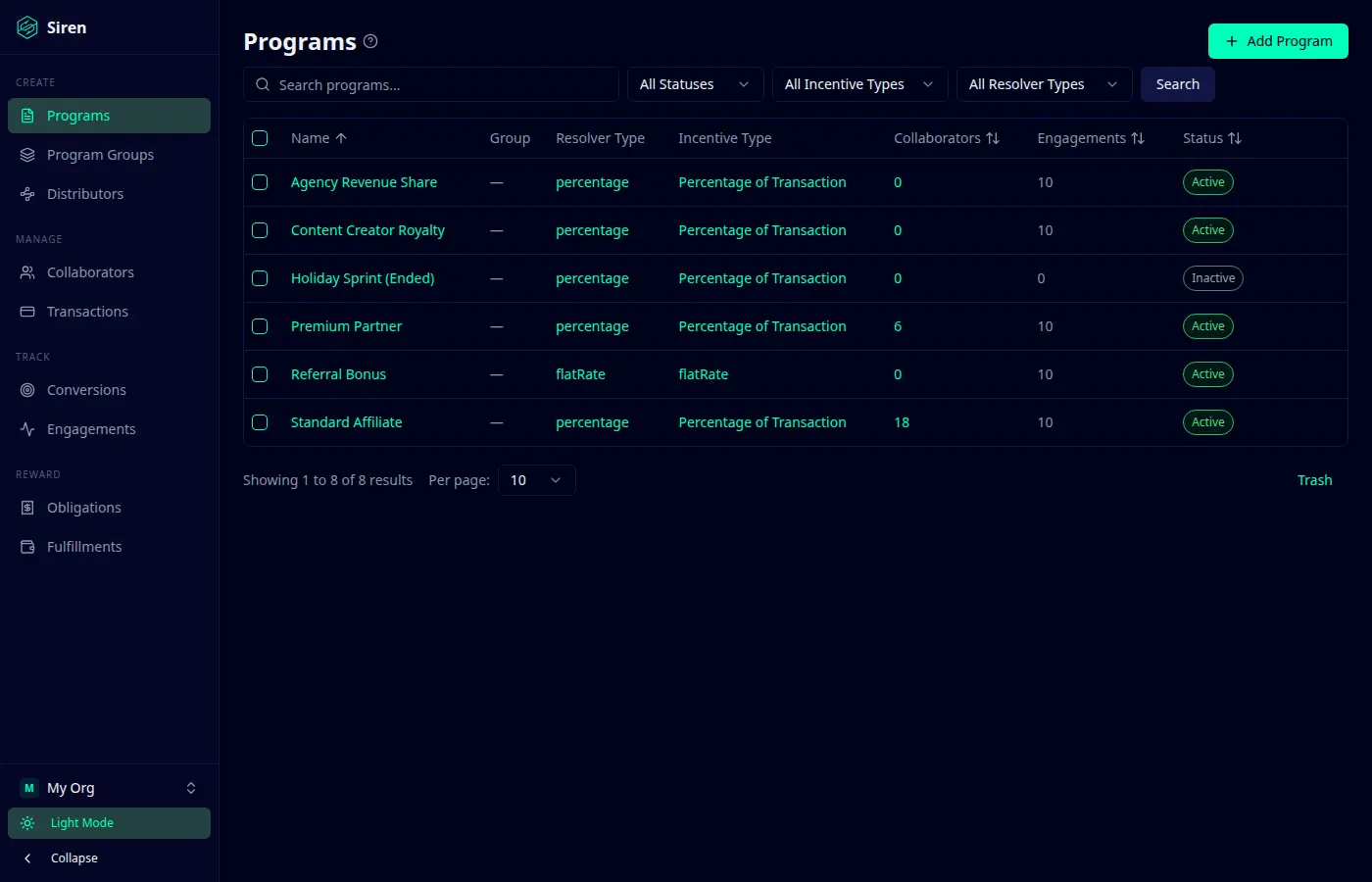 Screenshot 1 of Siren Affiliates