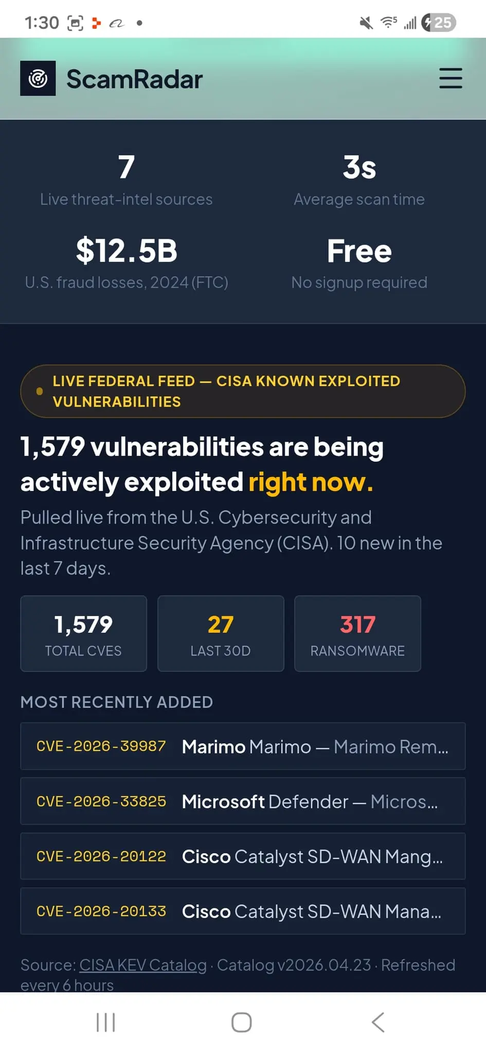 Screenshot 5 of ScamRadar