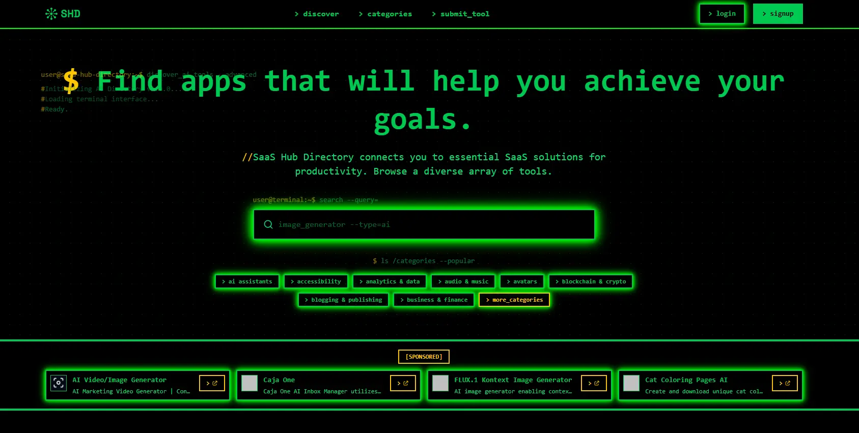 Screenshot 1 of SaaS Hub Directory