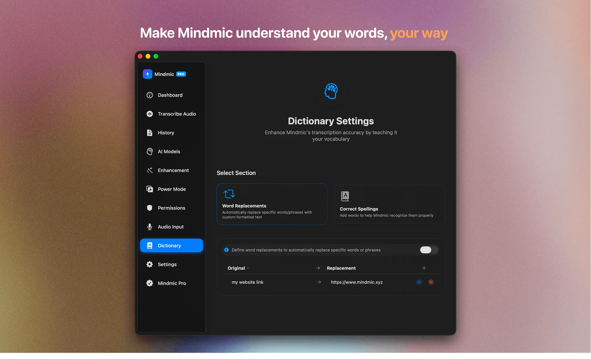 Screenshot 4 of MindMic — macOS voice-to-text 