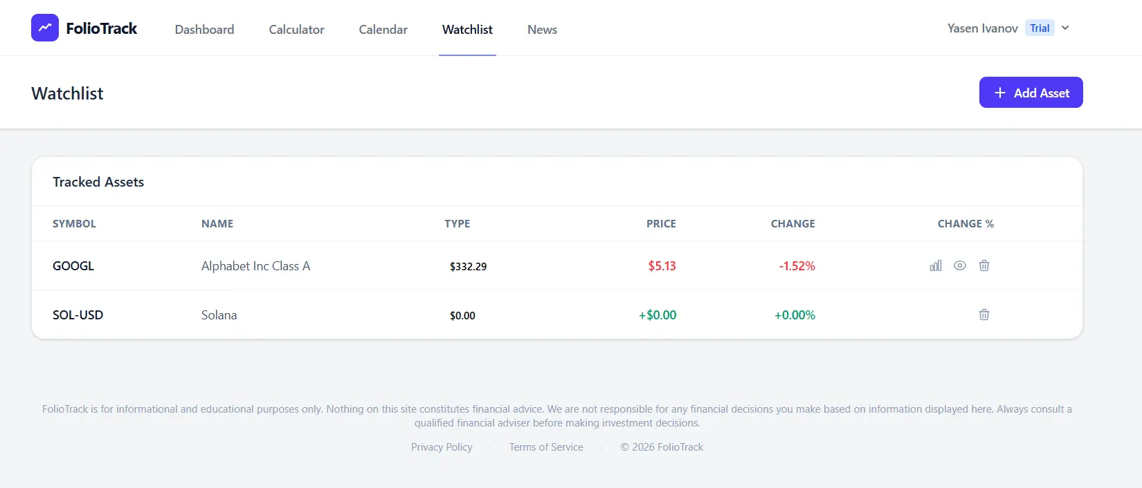 Screenshot 4 of FolioTrack