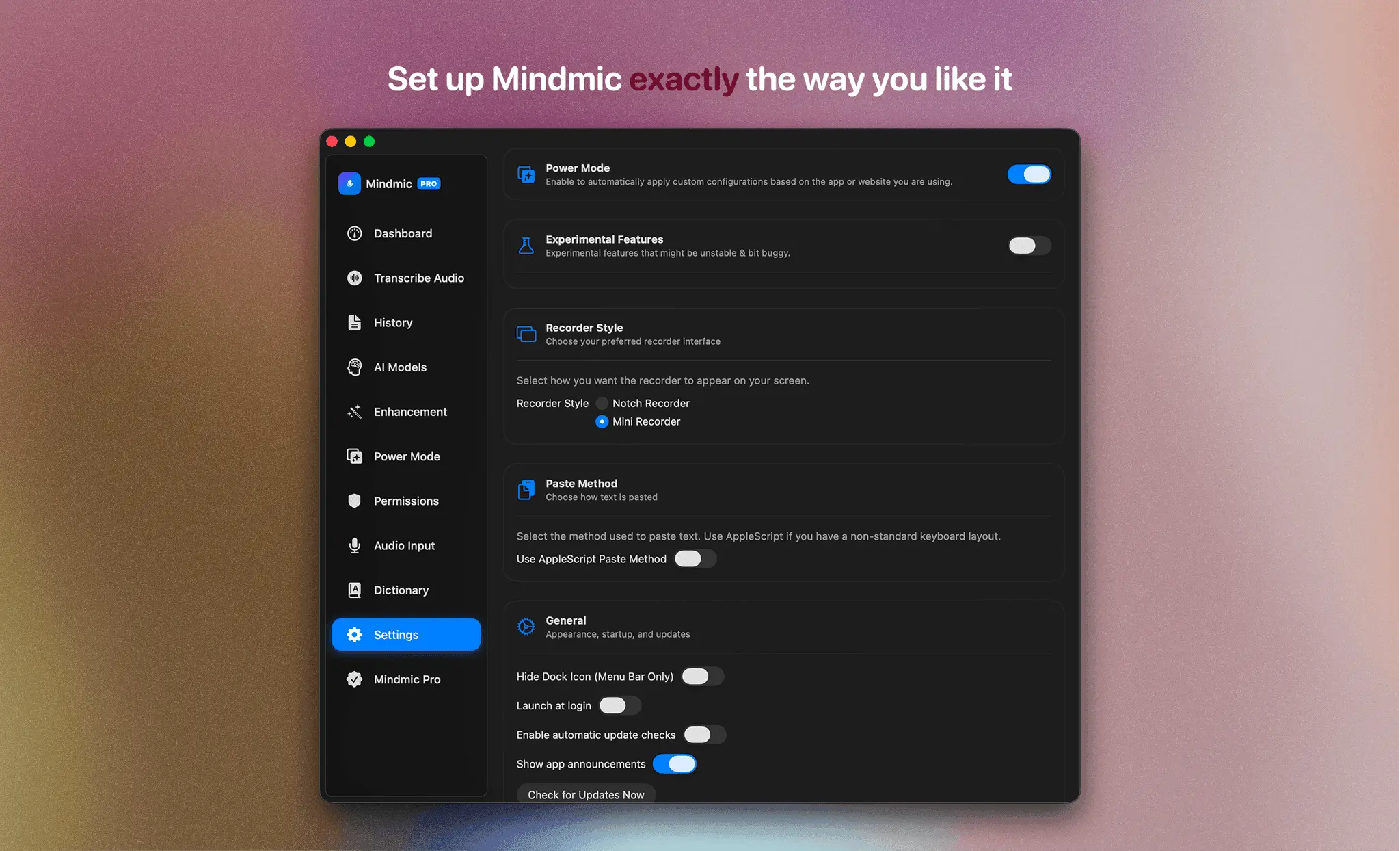 Screenshot 10 of MindMic — macOS voice-to-text 