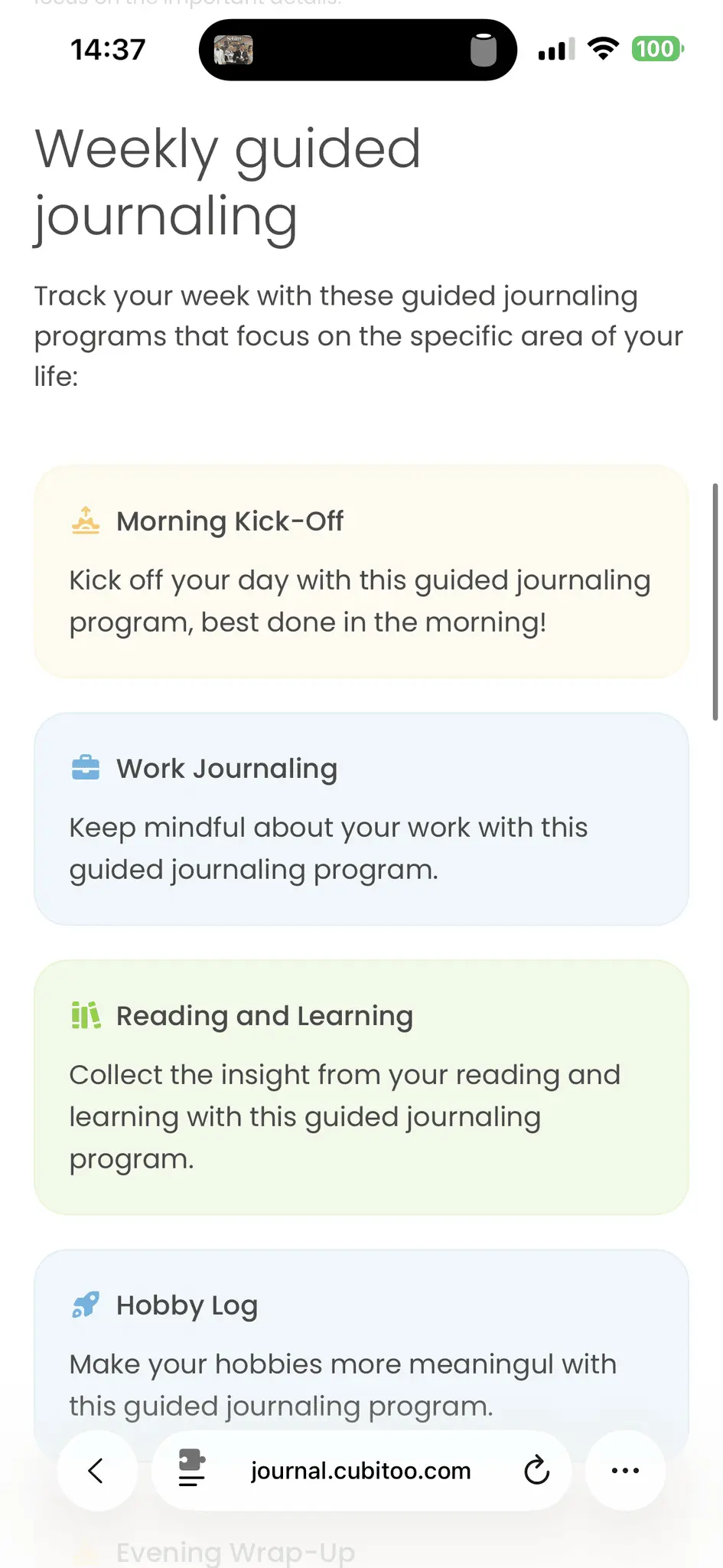 Screenshot 3 of Cubitoo Journal
