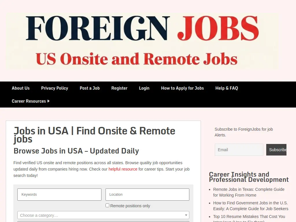 Screenshot 1 of Foreign Jobs