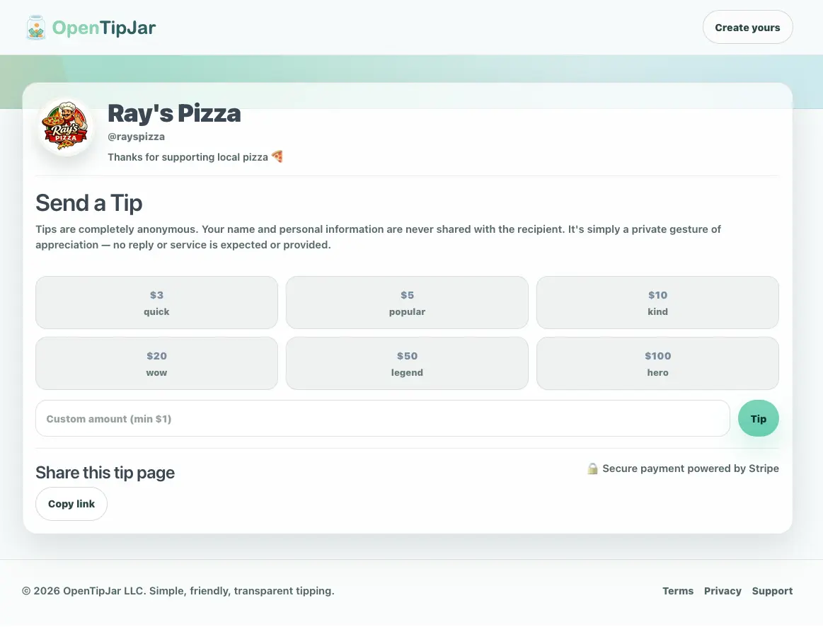Screenshot 8 of OpenTipJar