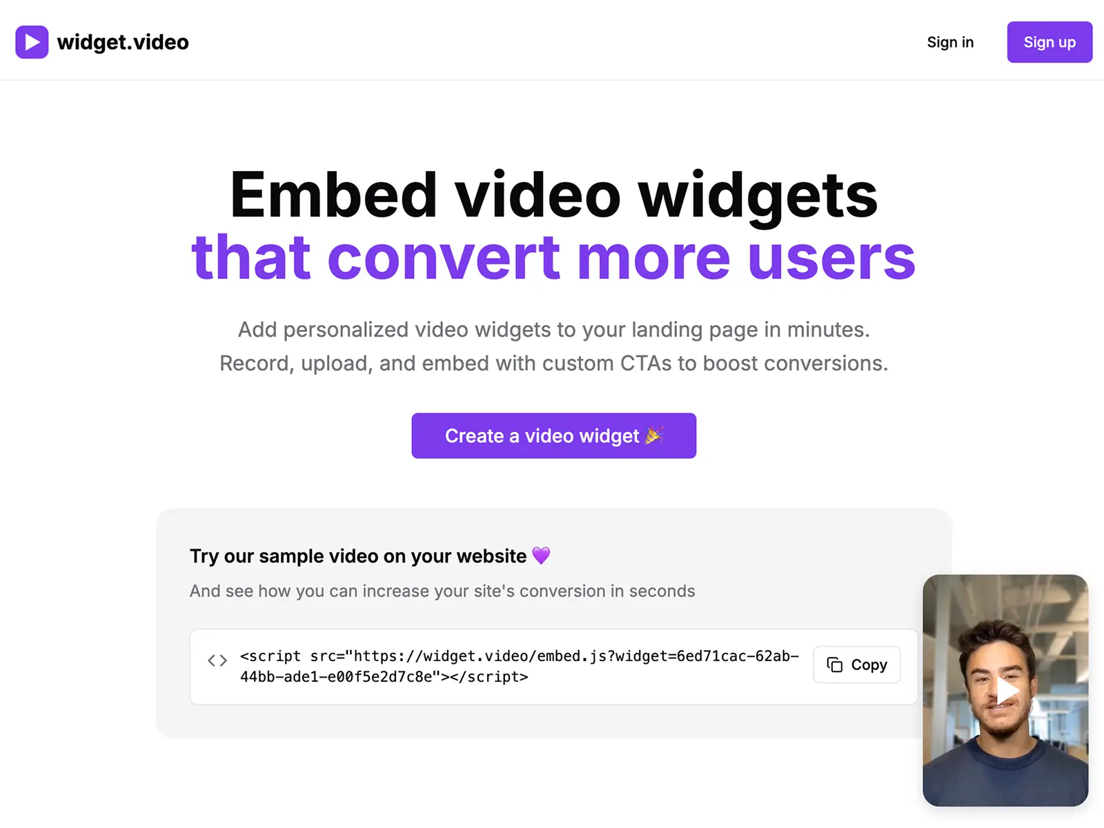 Screenshot 1 of Widget.video