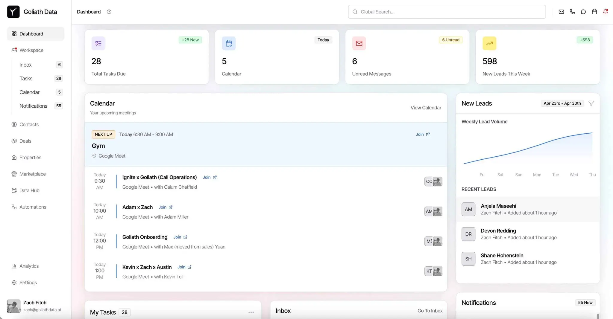 Screenshot 1 of Goliath Data Real Estate CRM