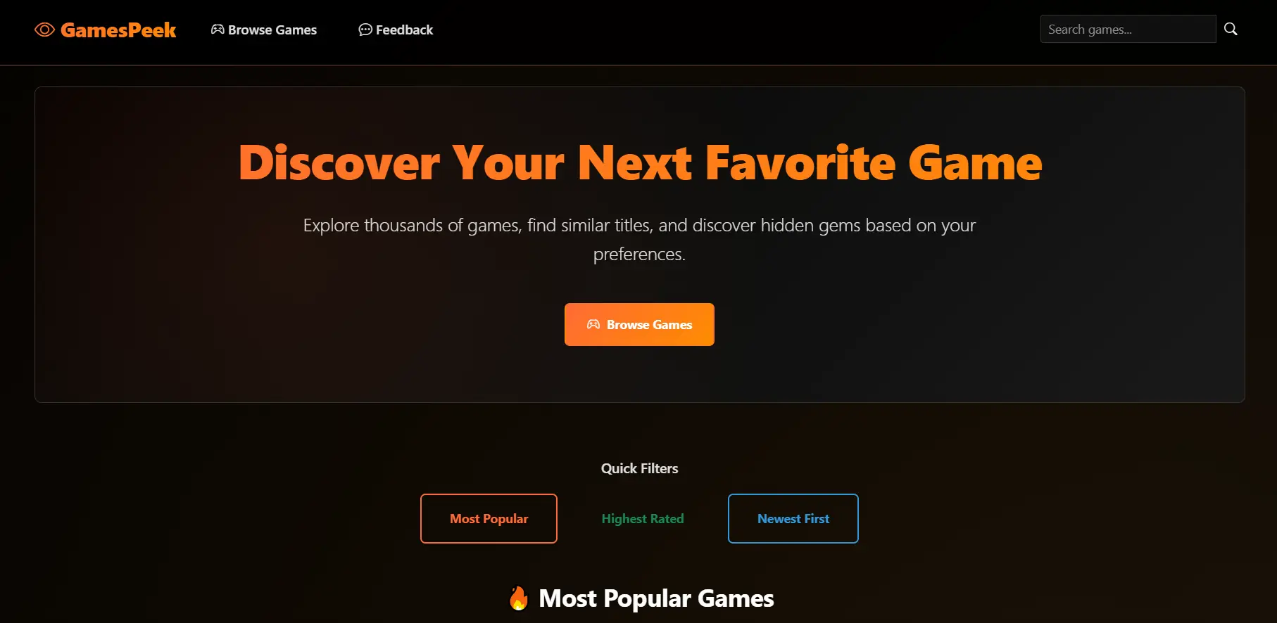 Screenshot 1 of GamesPeek