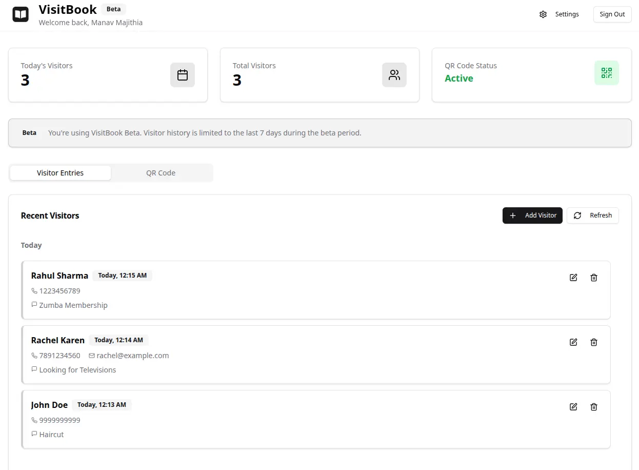 Screenshot 1 of VisitBook