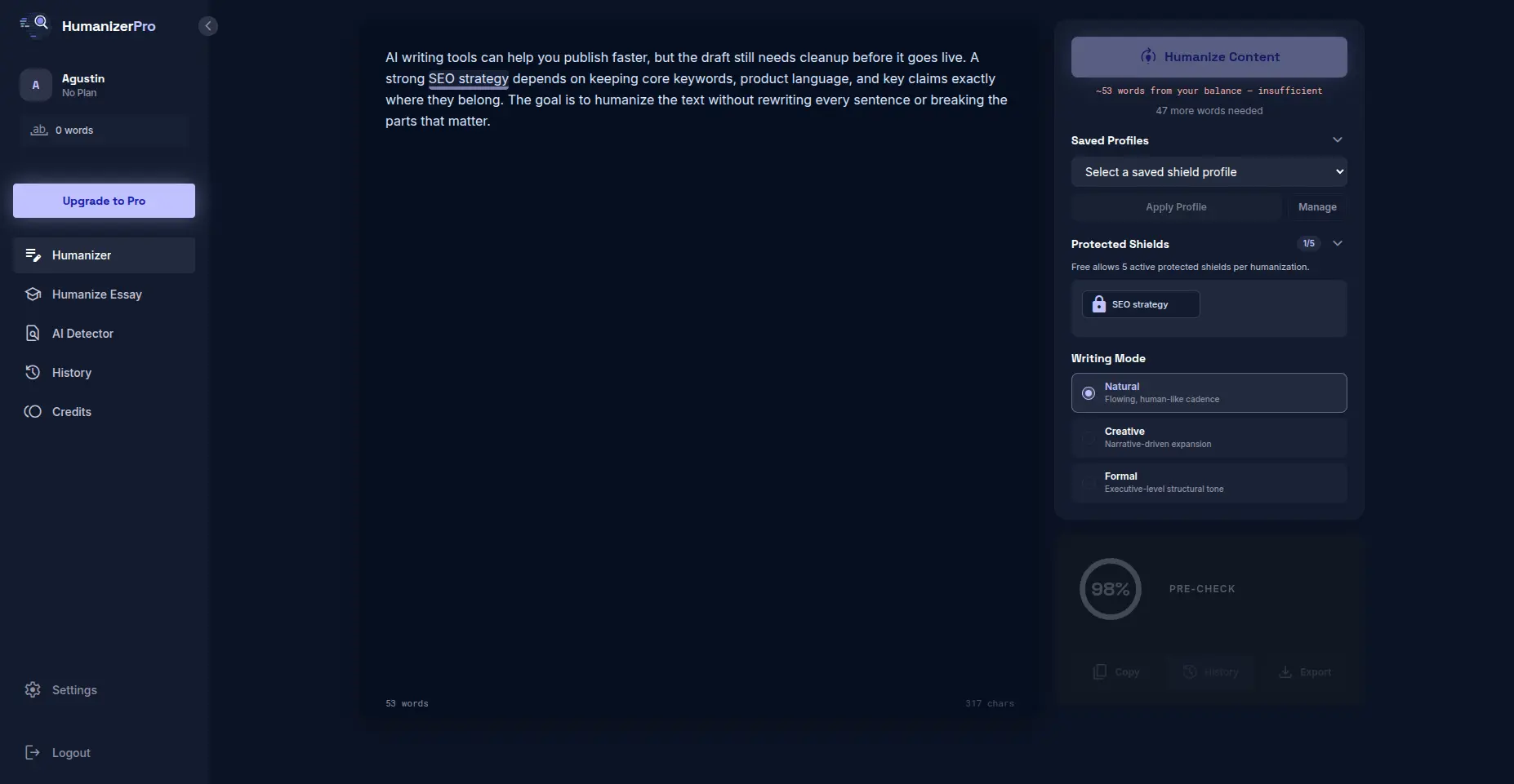 Screenshot 4 of HumanizerPro
