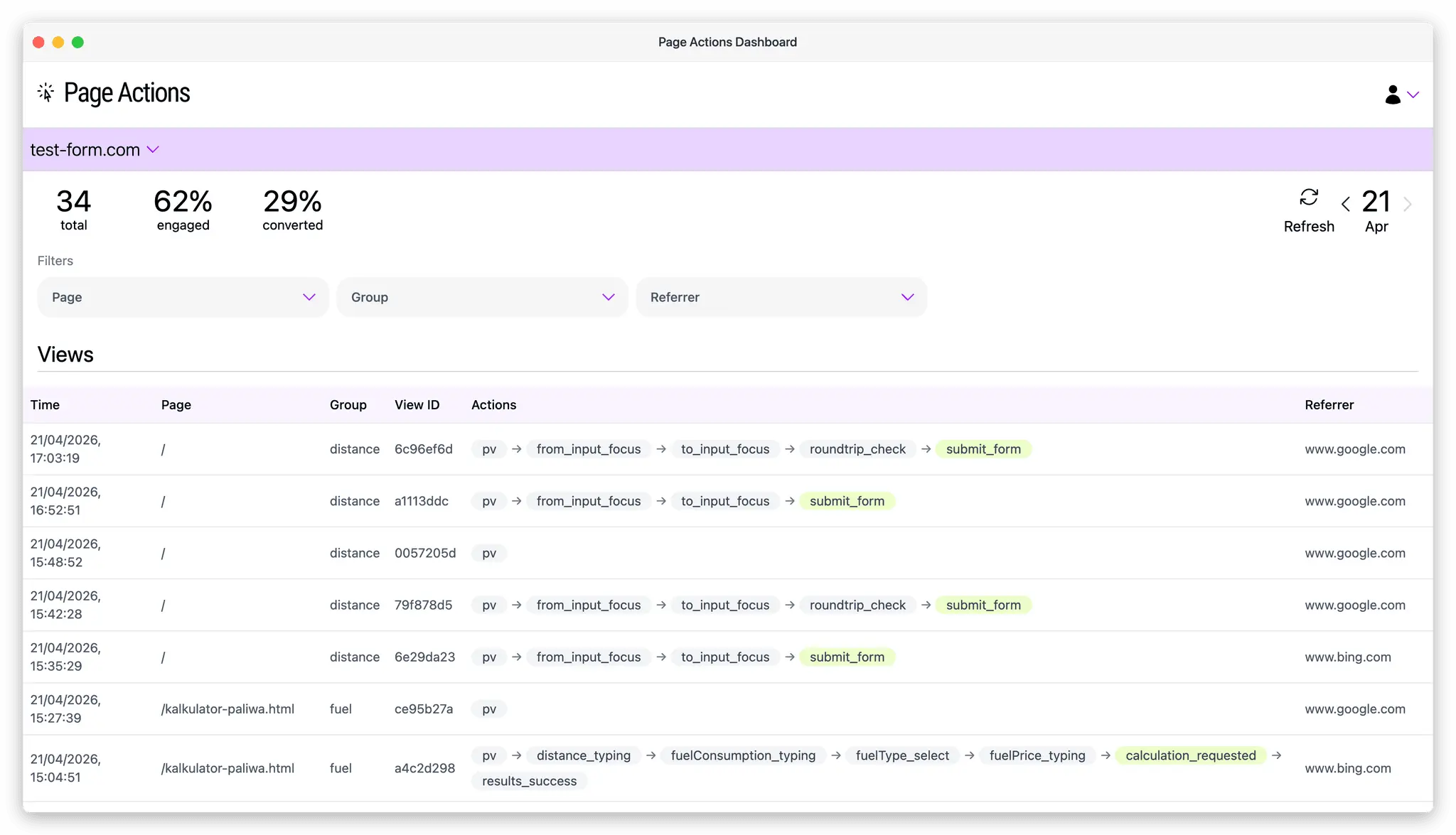 Screenshot 1 of Page Actions
