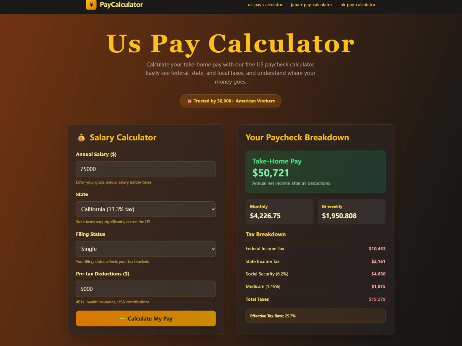 Screenshot 1 of PayCalculator