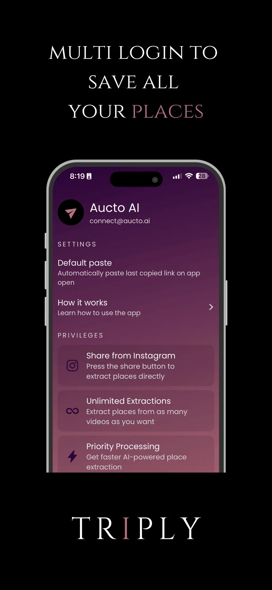 Screenshot 1 of Triply - AI Travel Planner