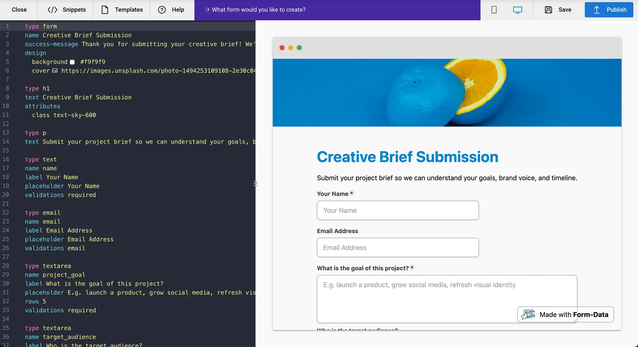 Screenshot 3 of AI form builder for devs and agencies