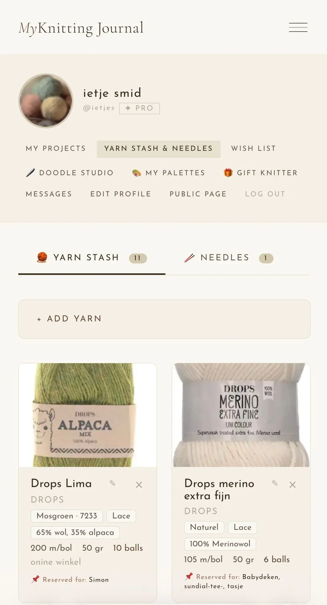 Screenshot 6 of yourknittingjournal.com