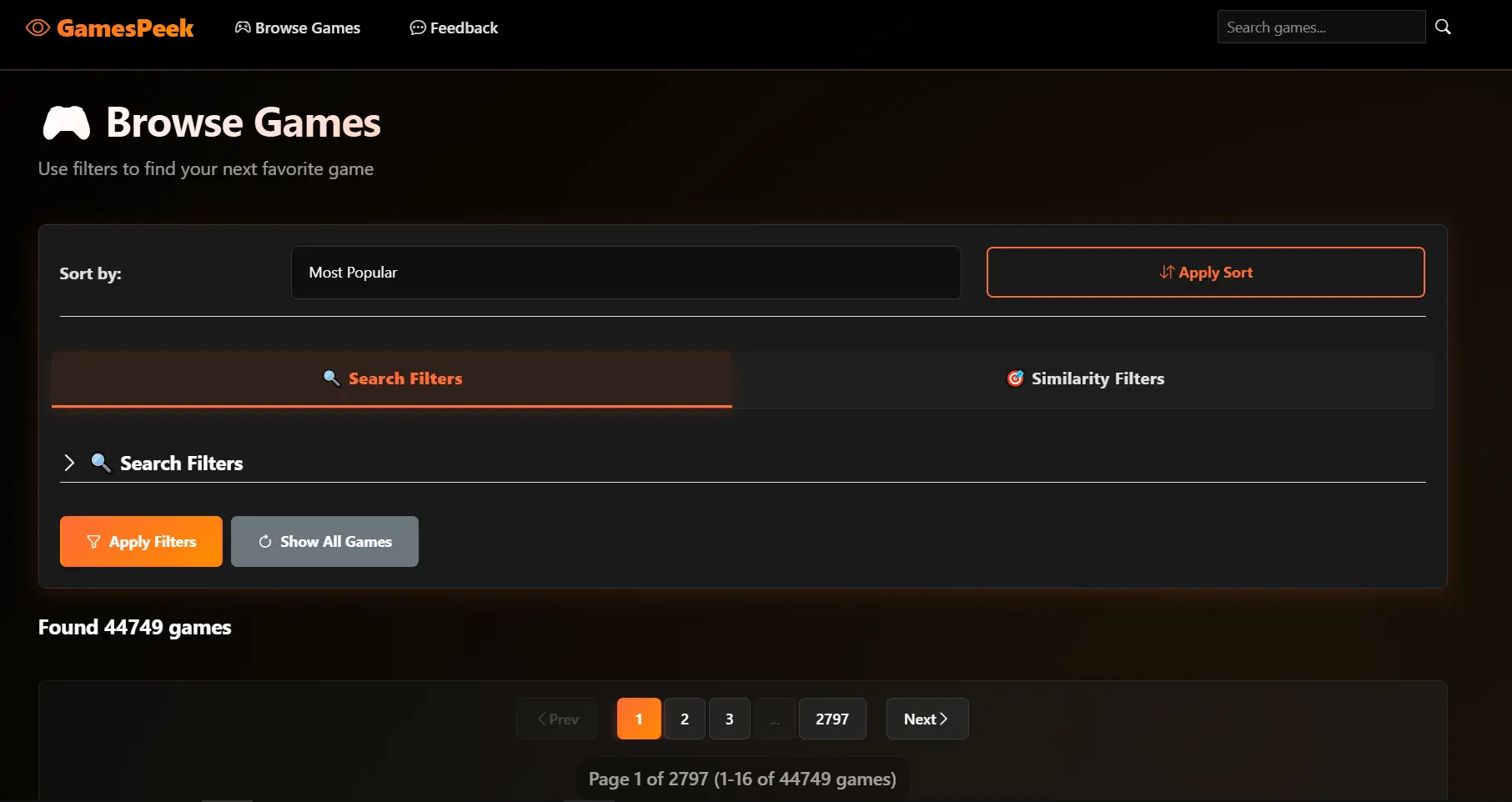 Screenshot 3 of GamesPeek