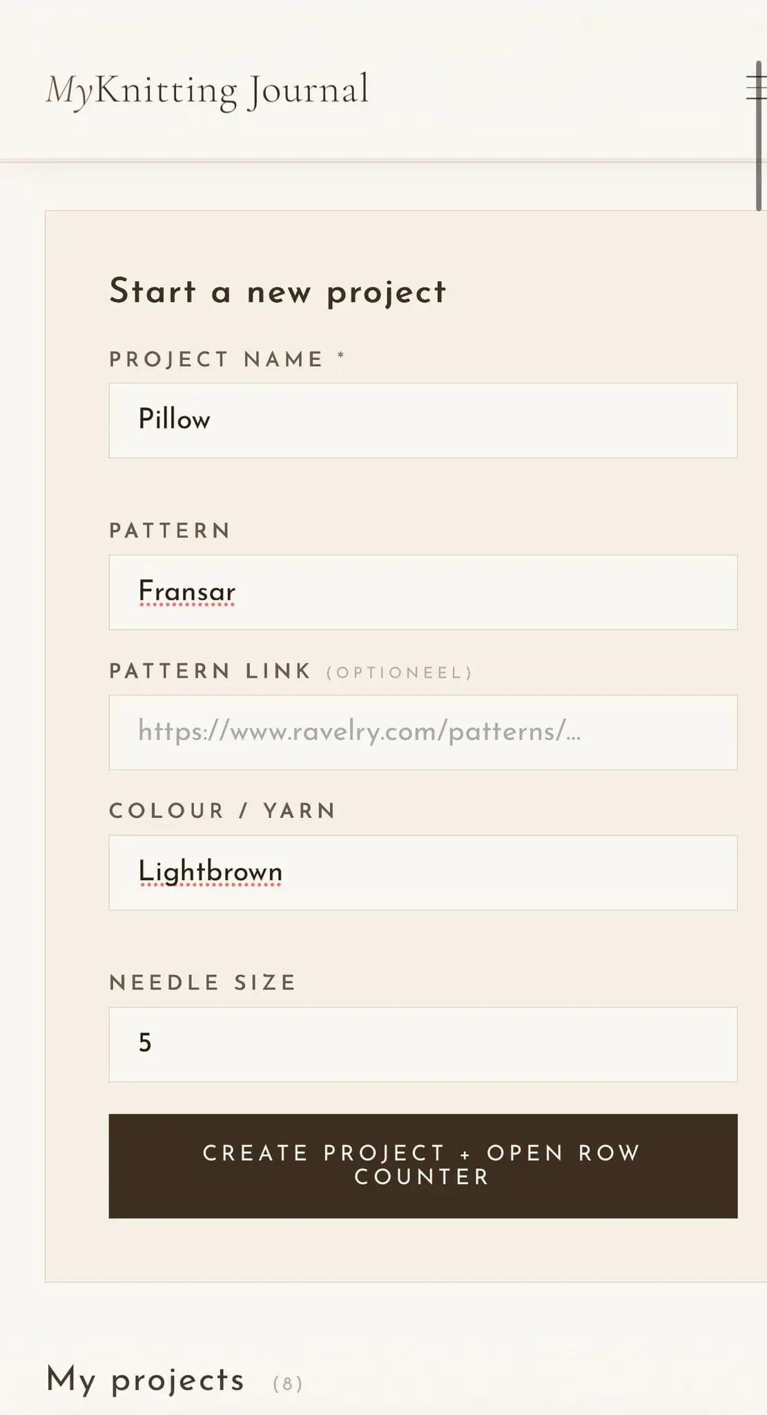 Screenshot 4 of yourknittingjournal.com