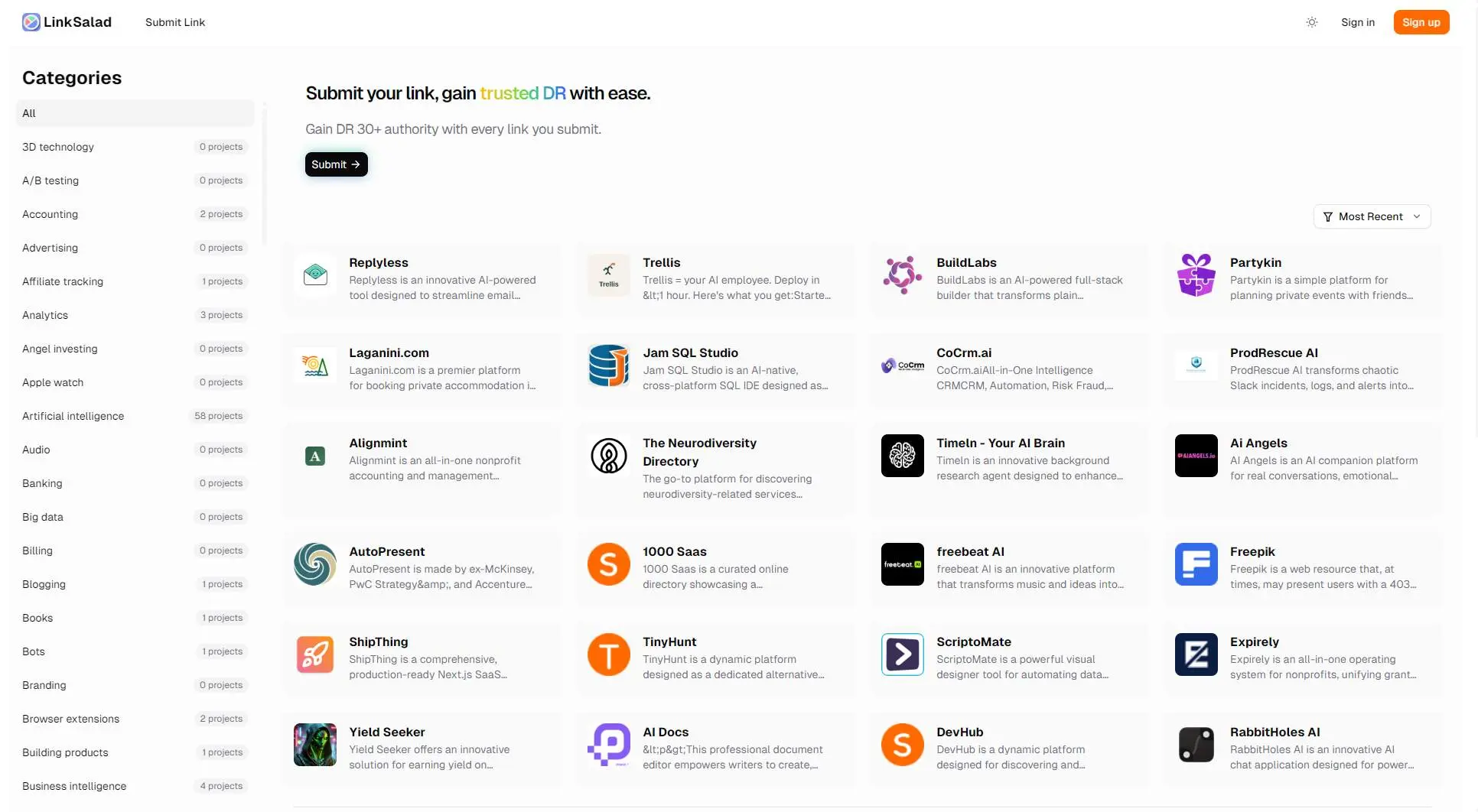 Screenshot 1 of LinkSalad