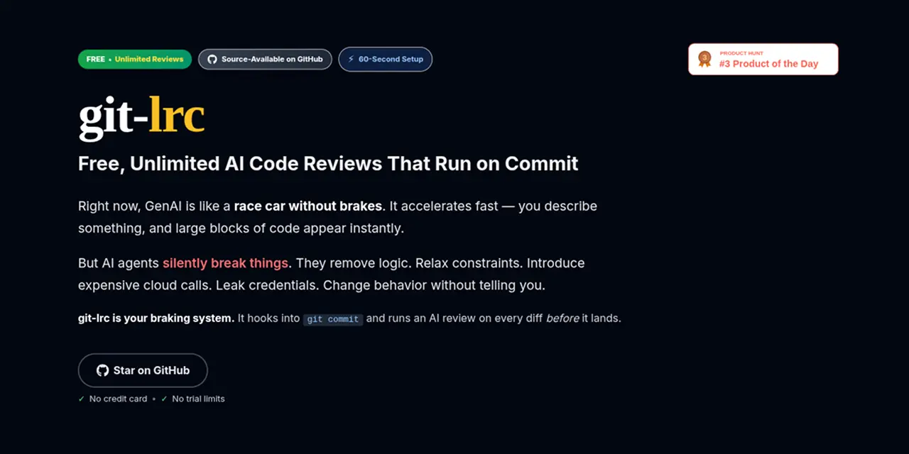 Screenshot 1 of git-lrc