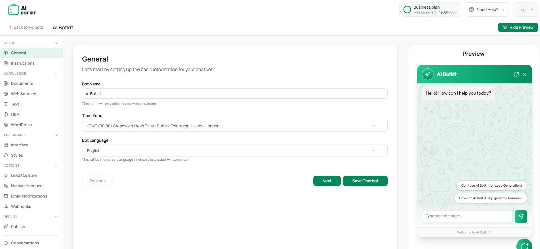 Screenshot 2 of AI Botkit