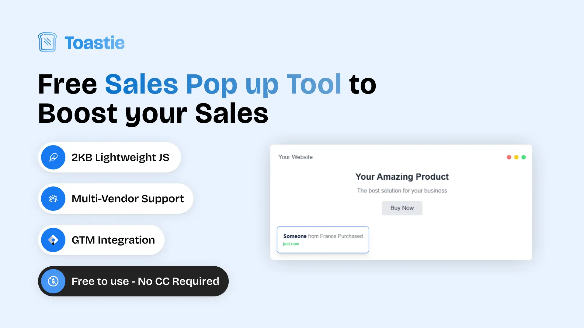 Screenshot 1 of Toastie - Free Sales Pop-up Tool
