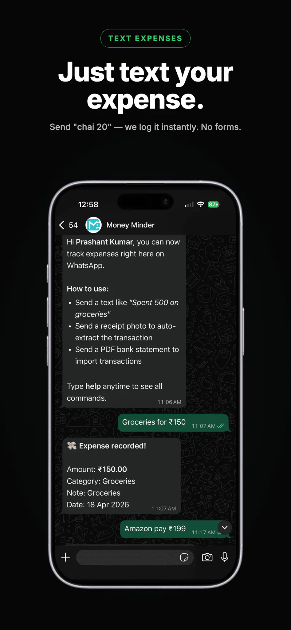 Screenshot 1 of MoneyMinder