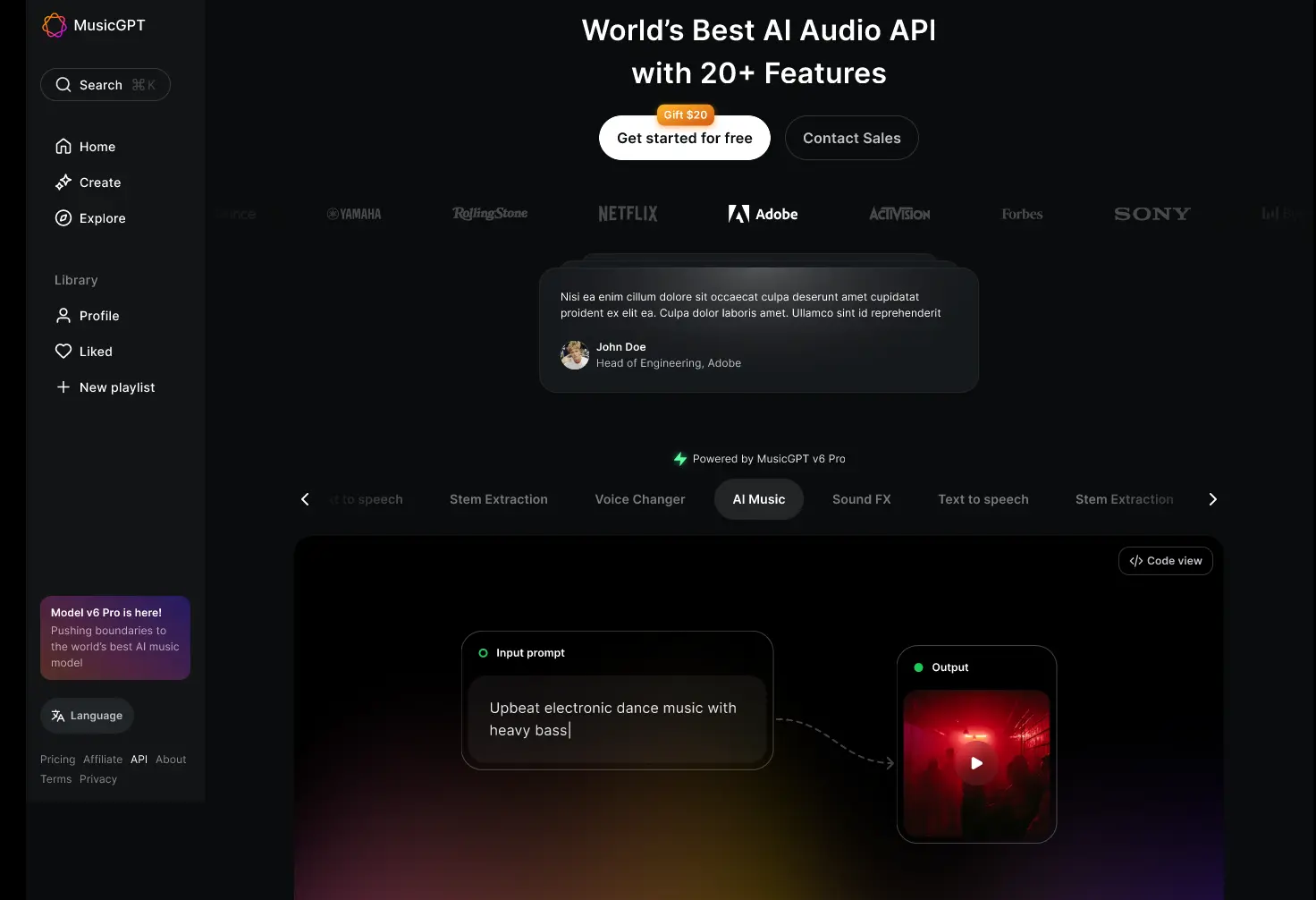 Screenshot 2 of MusicGPT API