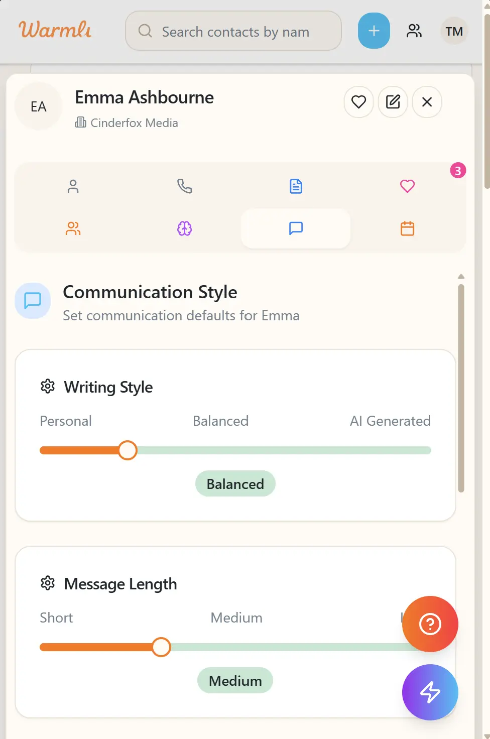 Screenshot 1 of Warmli Personal Relationship Manager