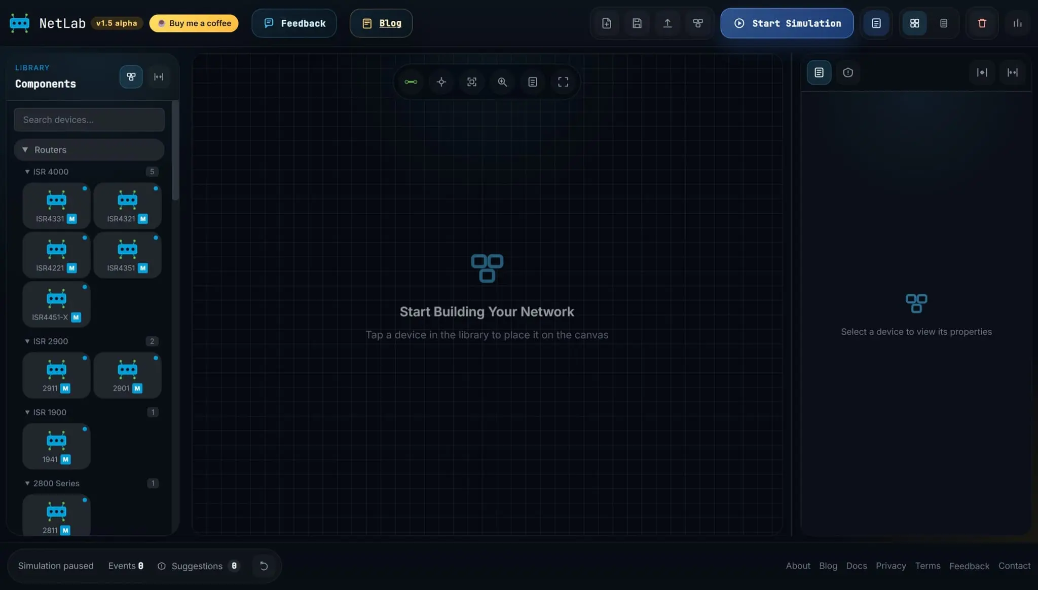 Screenshot 1 of NetLab Network Simulator
