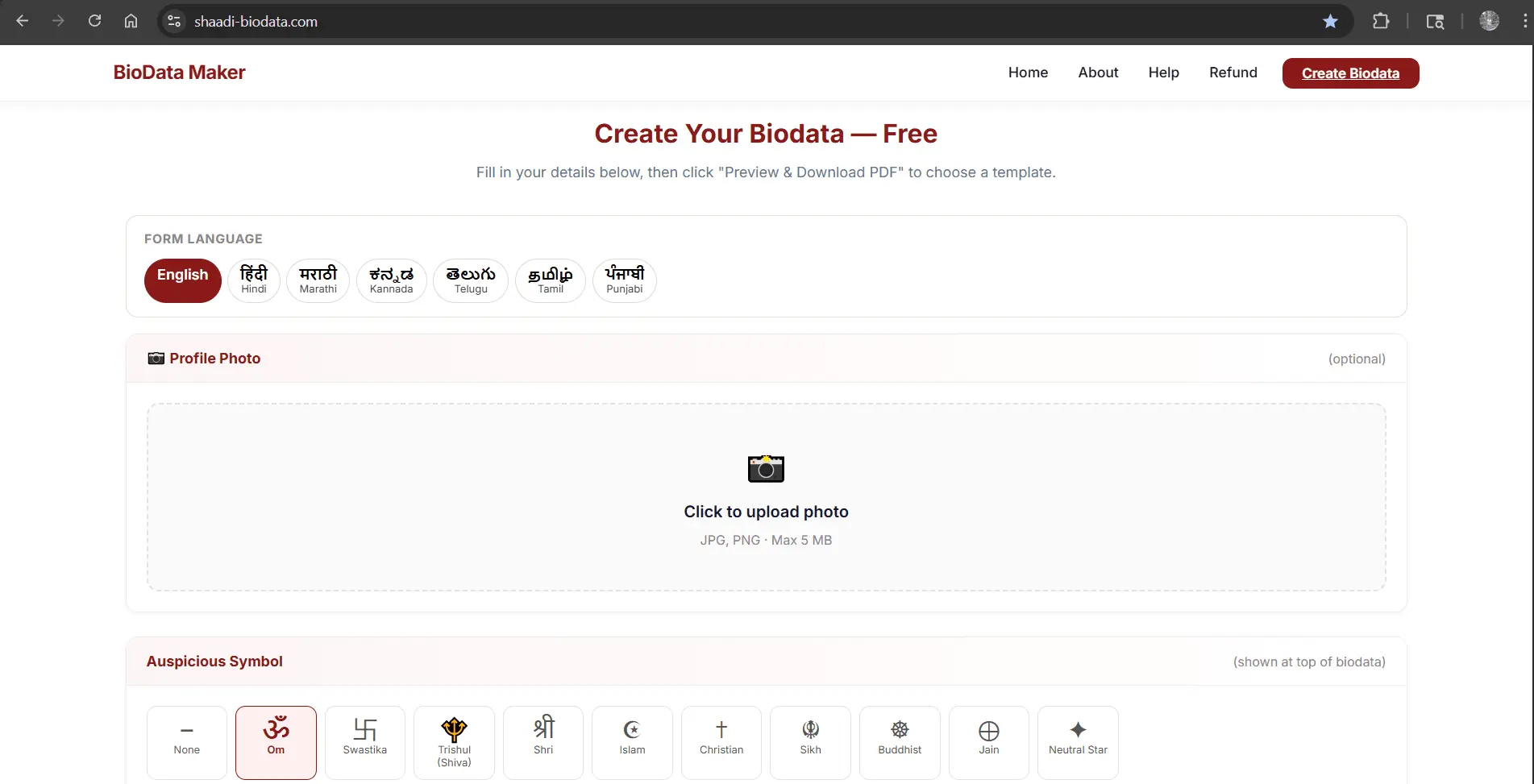 Screenshot 2 of Free Marriage Biodata Maker