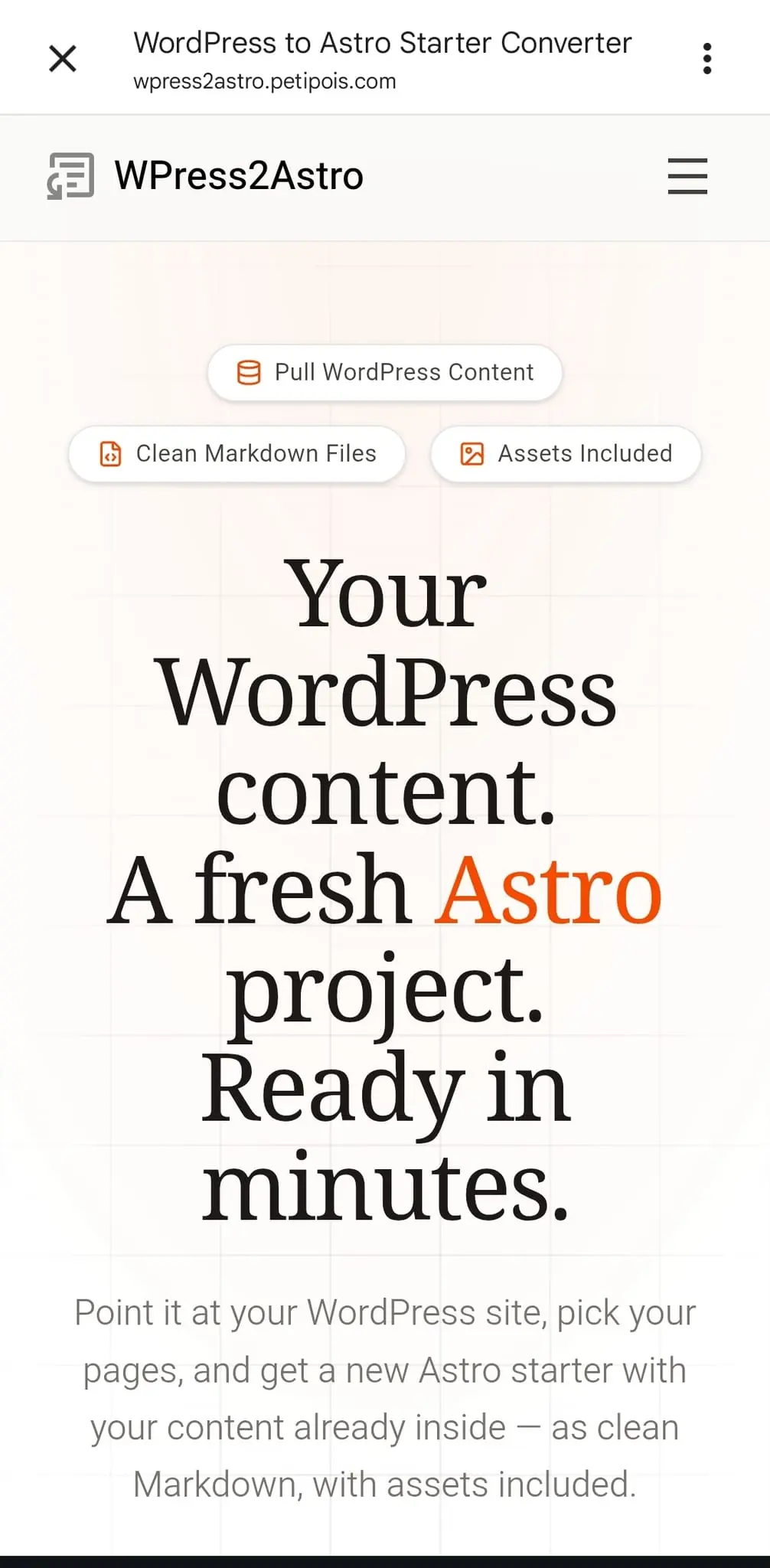 Screenshot 2 of WPress2Astro