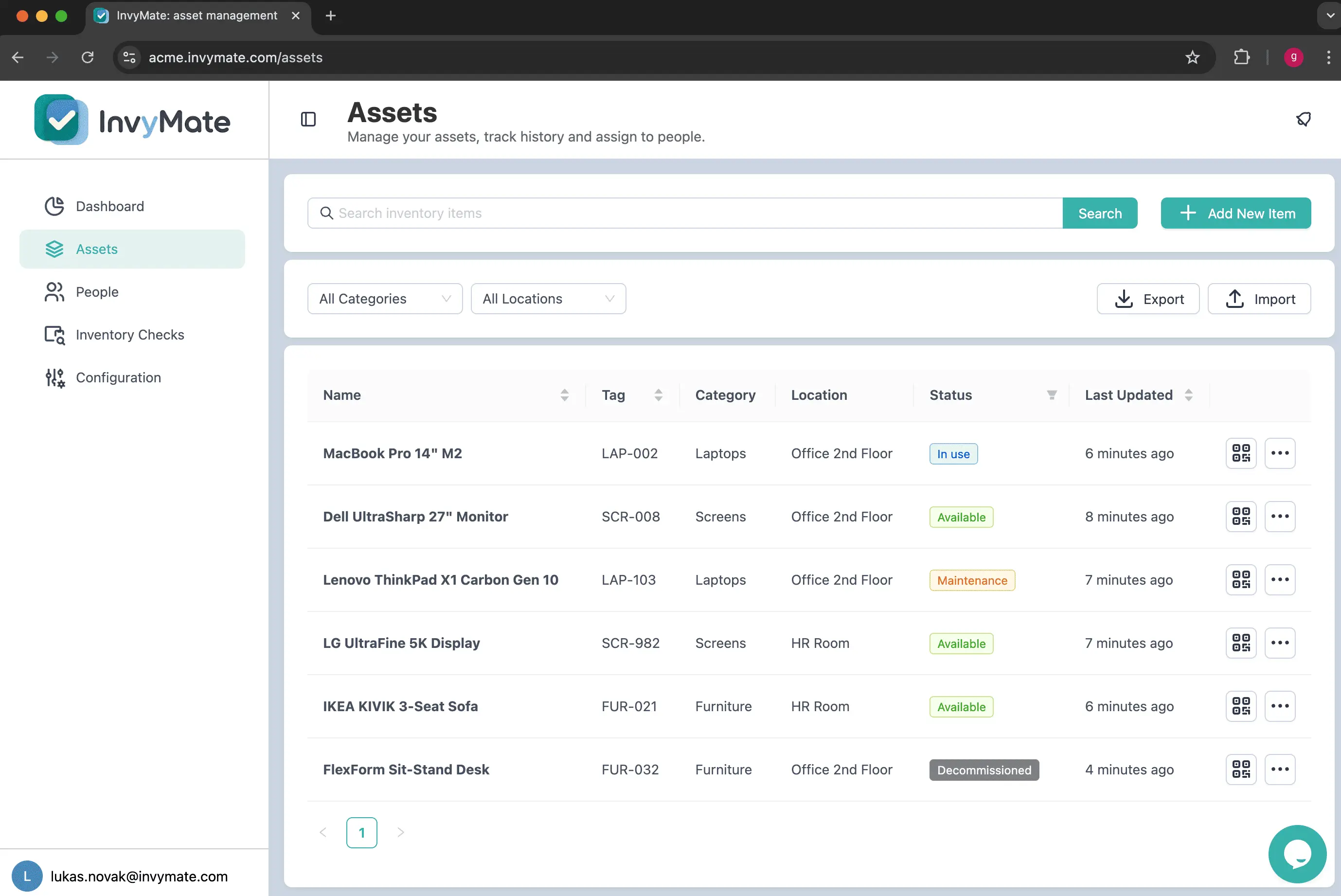 Screenshot 1 of InvyMate - Modern Asset Management