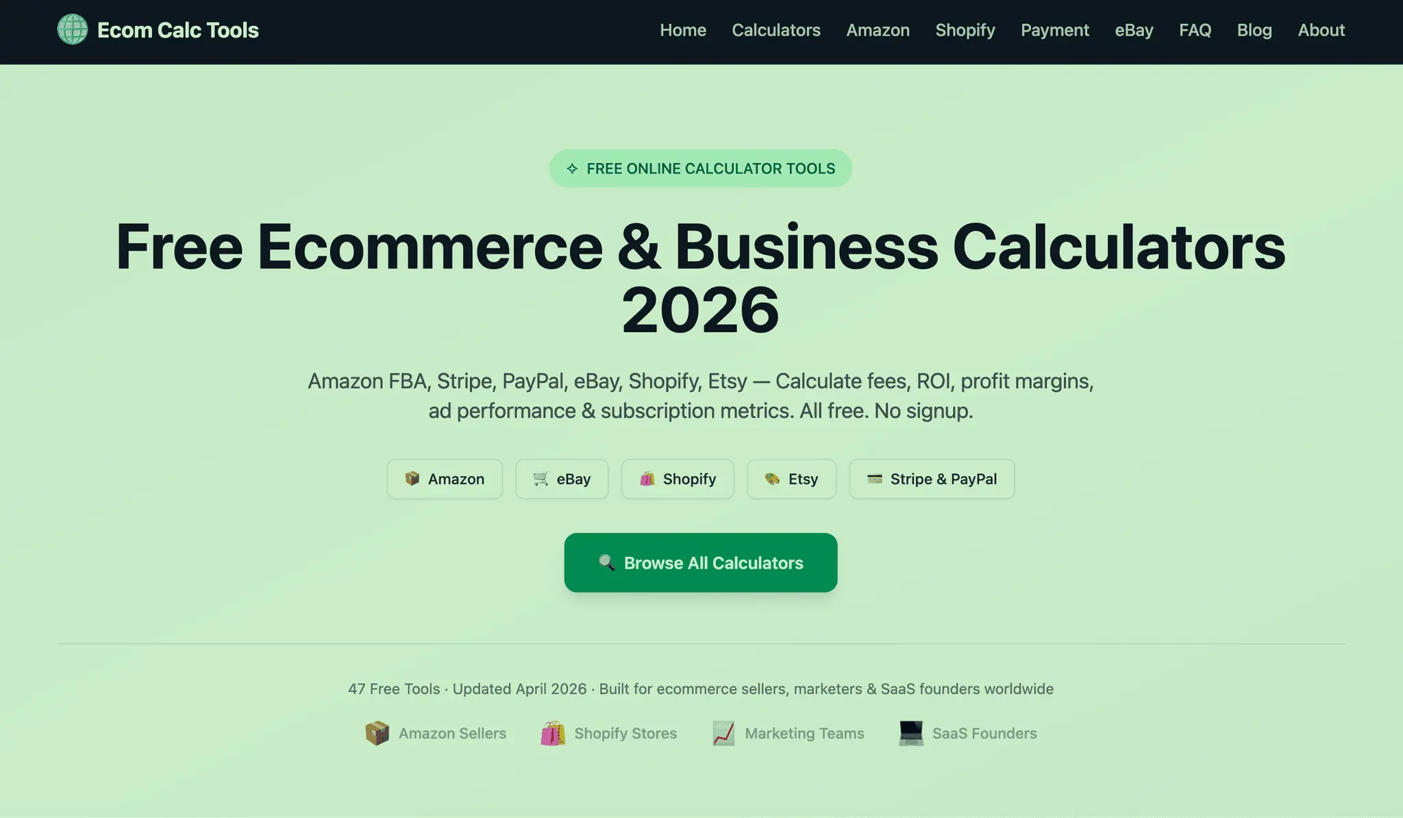 Screenshot 1 of Ecom Calc Tools
