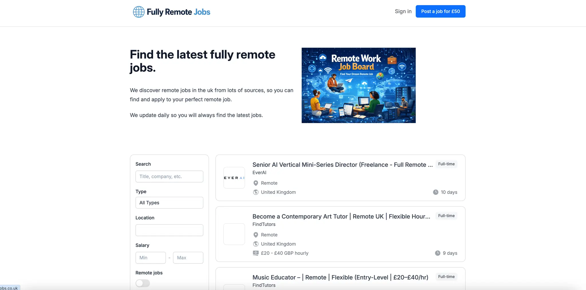 Screenshot 1 of Fully Remote Jobs