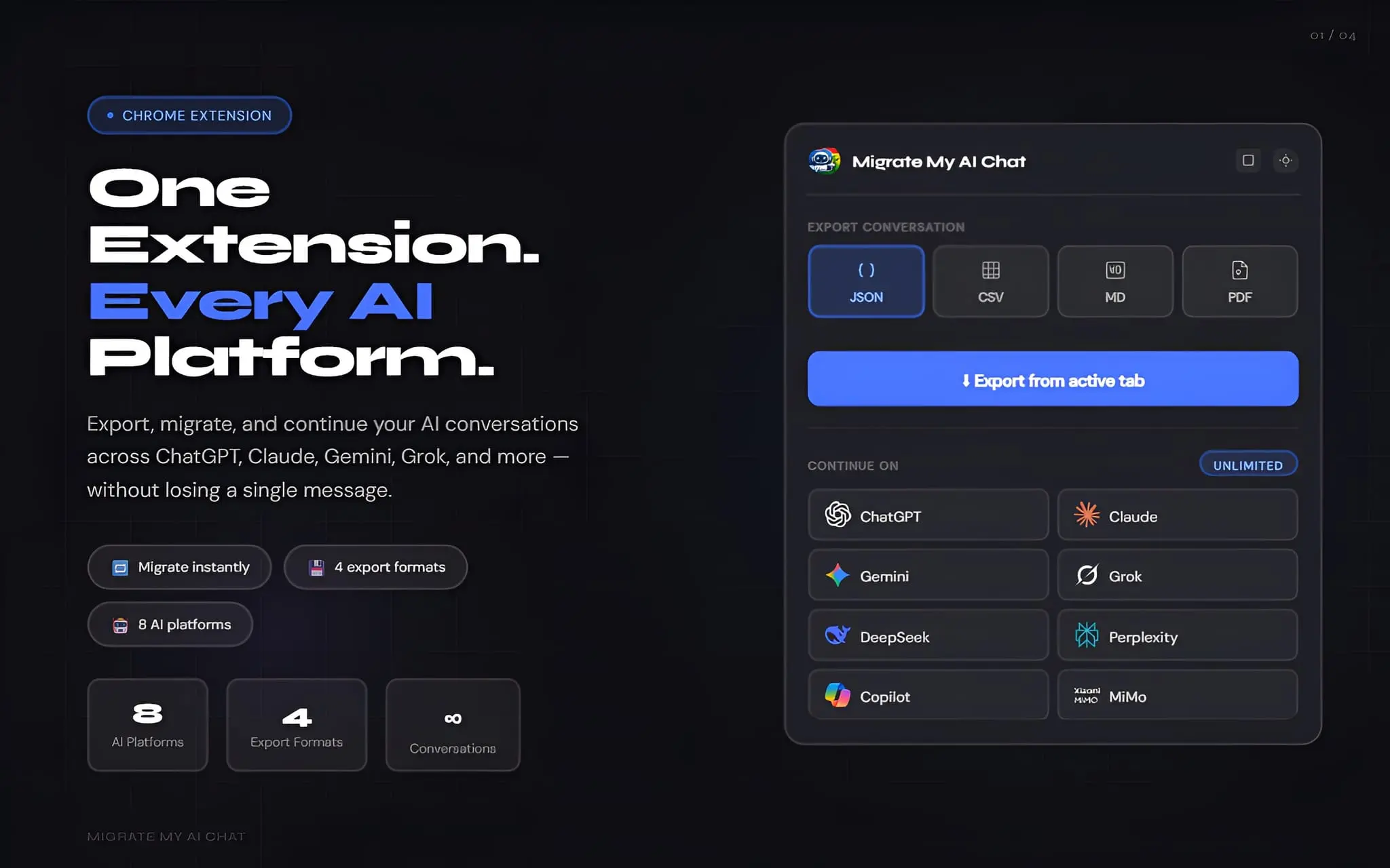Screenshot 1 of Migrate My AI Chat - Switch AI Instantly