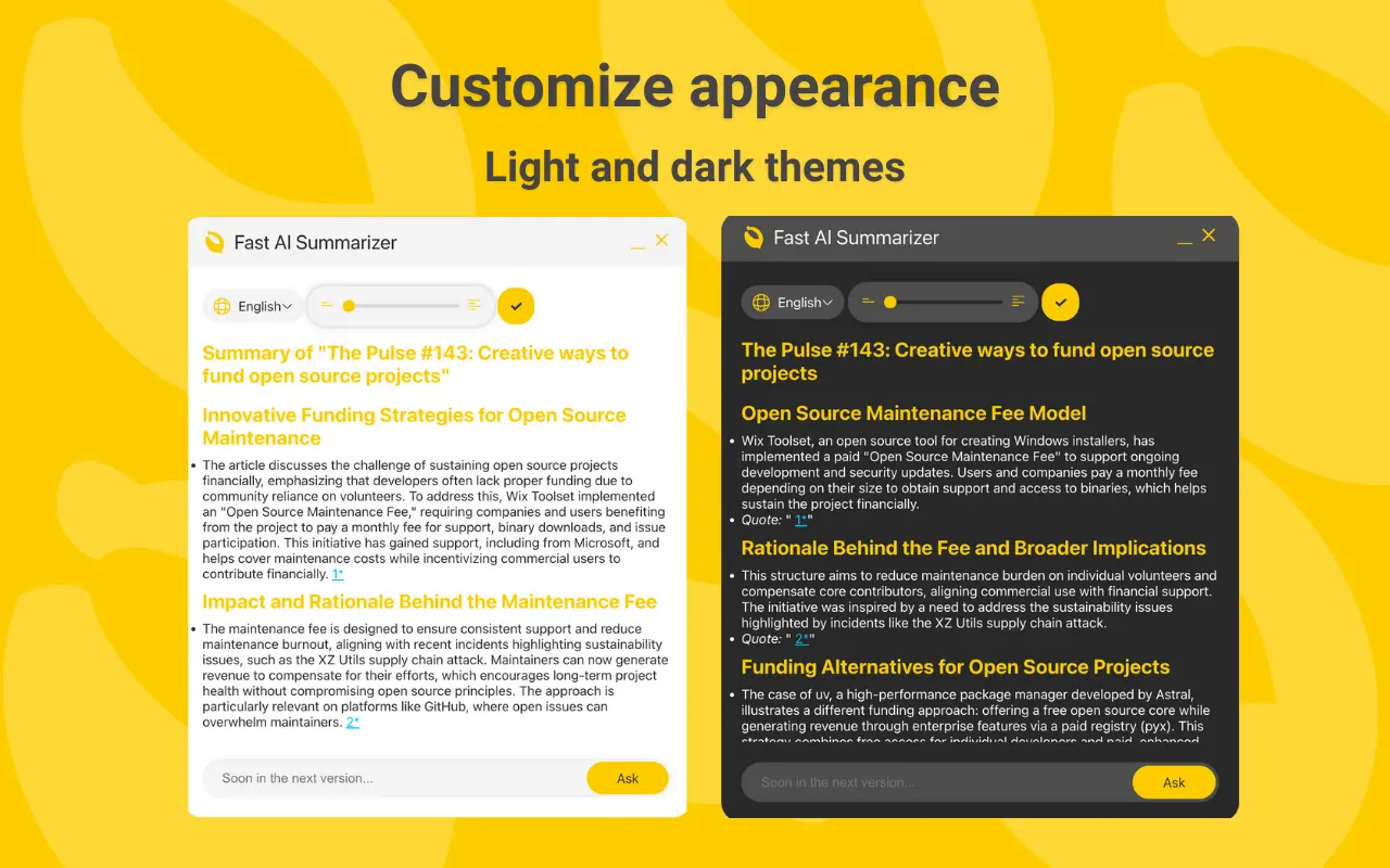 Screenshot 4 of Fast AI Summarizer ext