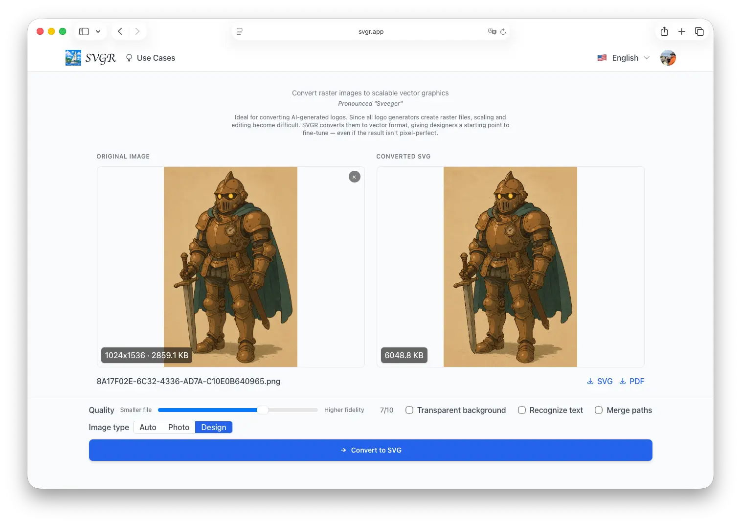 Screenshot 2 of SVGR - Image to SVG Converter